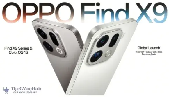 Oppo Find X9 Pro highlighting Dimensity 9500 processor and futuristic design