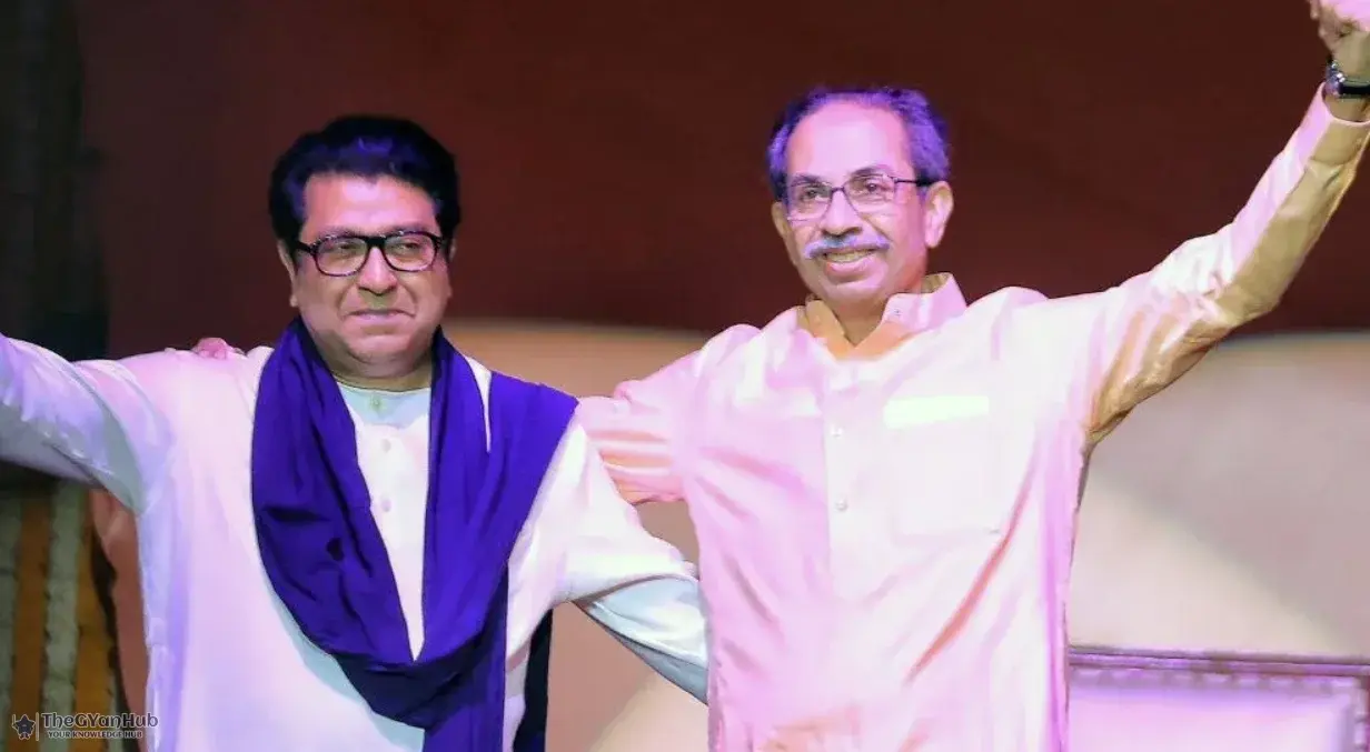 Supporters of Uddhav and Raj Thackeray rallying together for upcoming Thane elections