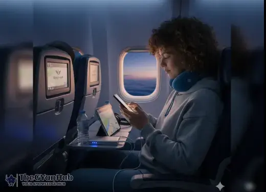 Traveler holding a certified power bank complying with DGCA guidelines