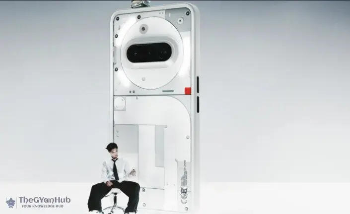 Nothing Phone 3a Lite smartphone featuring minimalist transparent design and LED Glyph interface