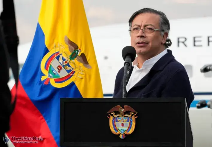 Colombian and US flags side by side, symbolizing strained diplomatic and economic relations