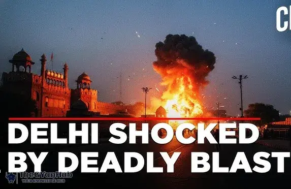 Delhi police and security personnel maintaining cordon around Red Fort blast site