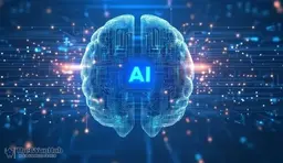 AI-powered chatbot assisting a customer in a futuristic tech support center in India