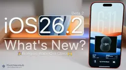 Apple iPhone showcasing the latest iOS 26.2 design and feature updates