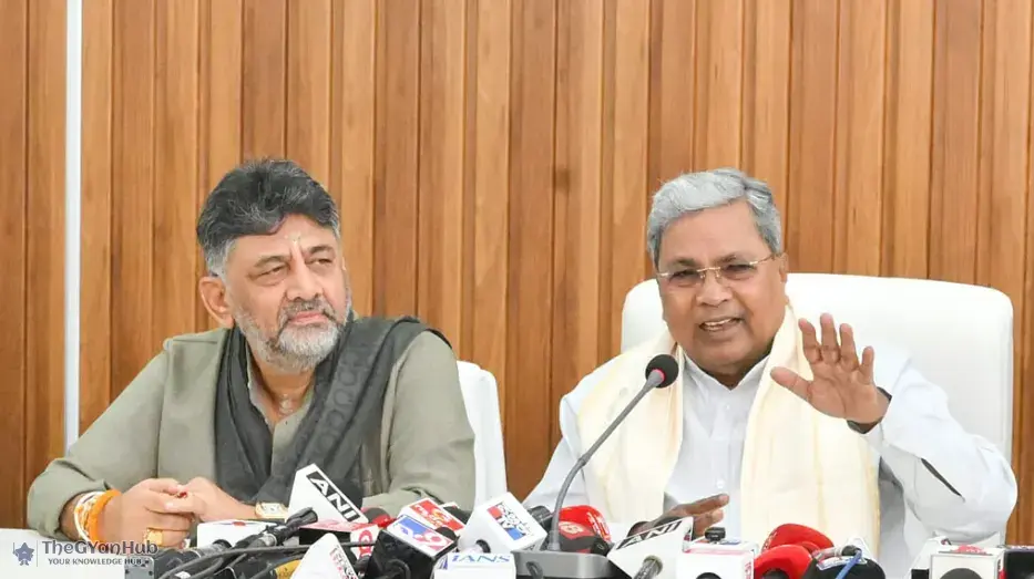 Karnataka leaders Siddaramaiah and DK Shivakumar seen during a strategic breakfast meeting